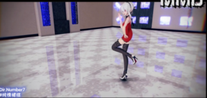 【MMD】纯情裙摆】，红色紧身裙弱音