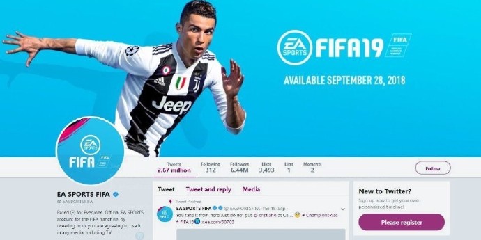 EA社交媒体页面撤掉《FIFA19》C罗封面图】