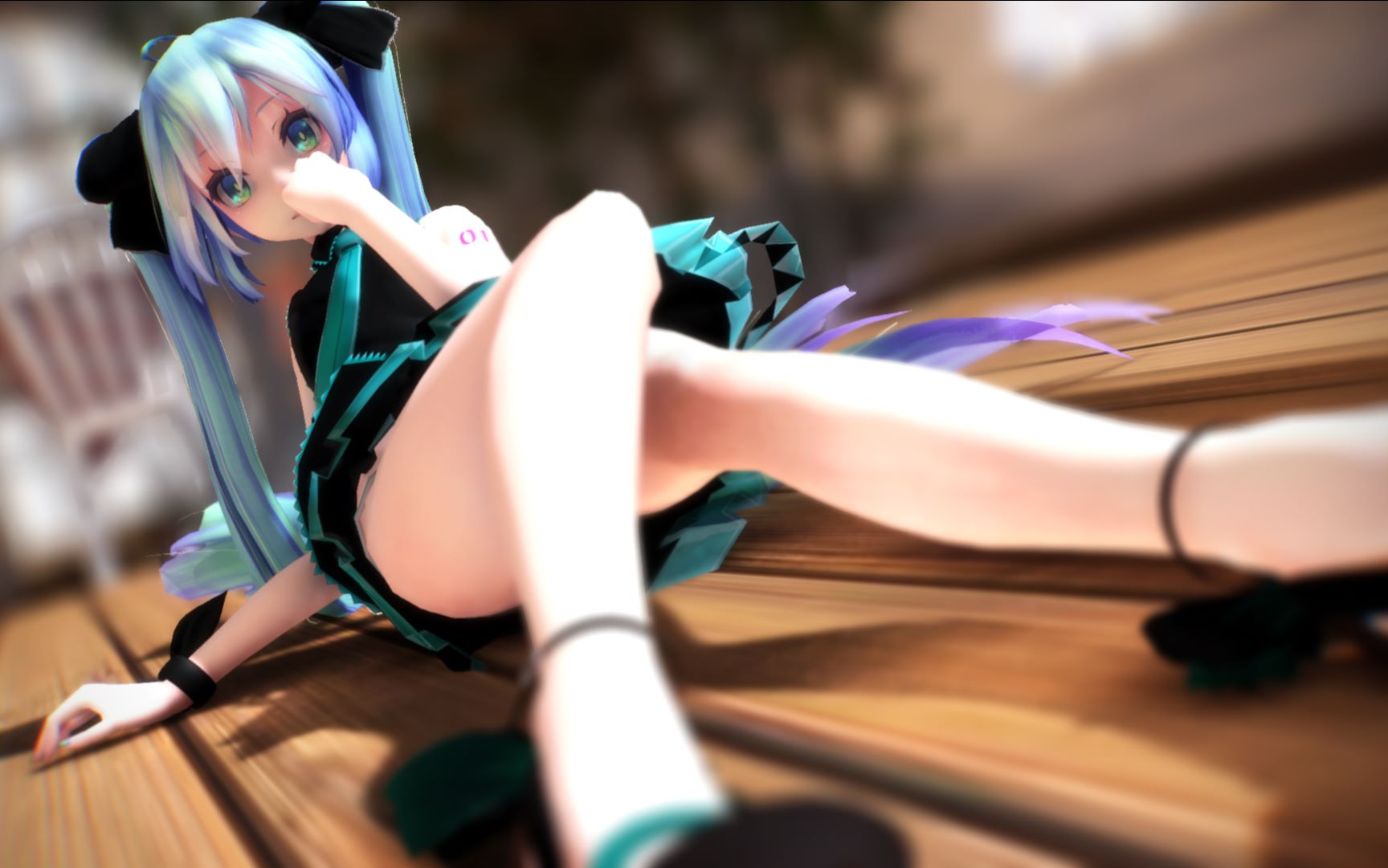 【MMD】初音露背公式服的纯情裙摆