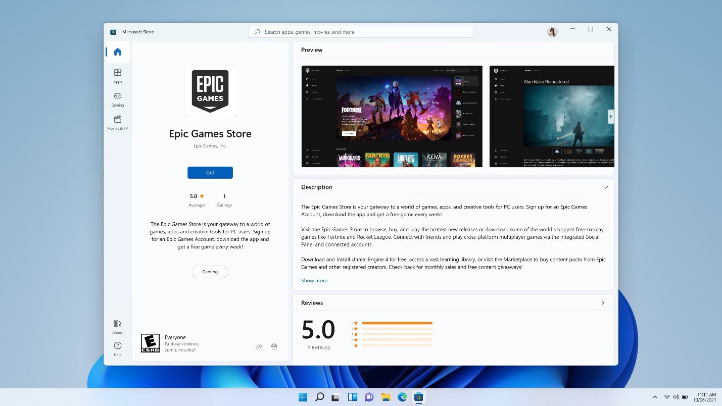 Windows商店向第三方应用开放，首批支持亚马逊、Epic商城