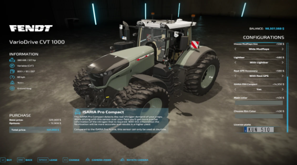 《模拟农场22》Fendt VarioDrive CVT拖拉机MOD电脑版下载