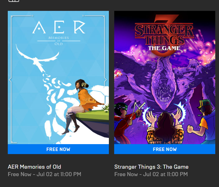 今日喜加一整理|Epic喜加二，《AER：古老的回忆》和《怪奇物语3：游戏》免费领