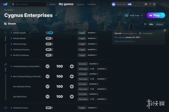 《Cygnus Enterprises》v2023.01.03十三项修改器[GreenHouse]电脑版下载