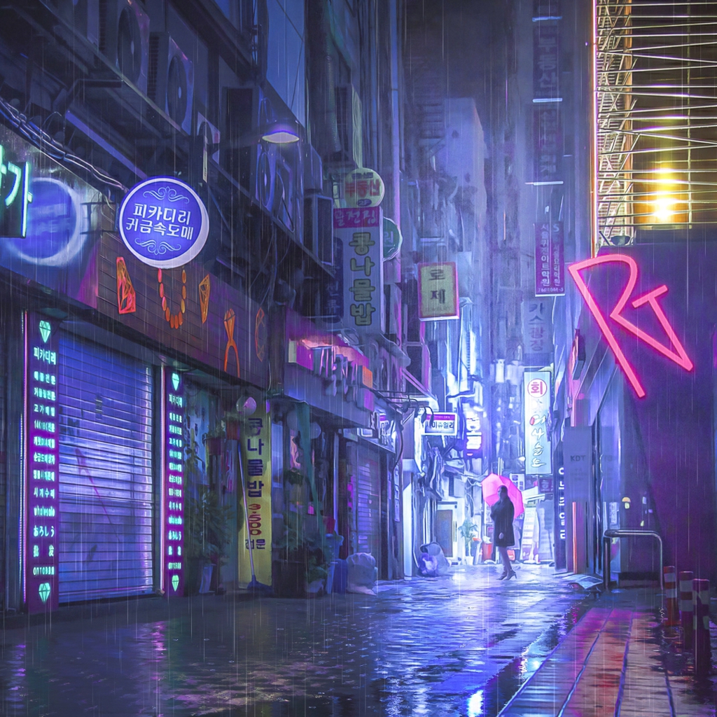 Wallpaper Engine Seoul Cyberpunk Alley 动态壁纸百度云迅雷下载