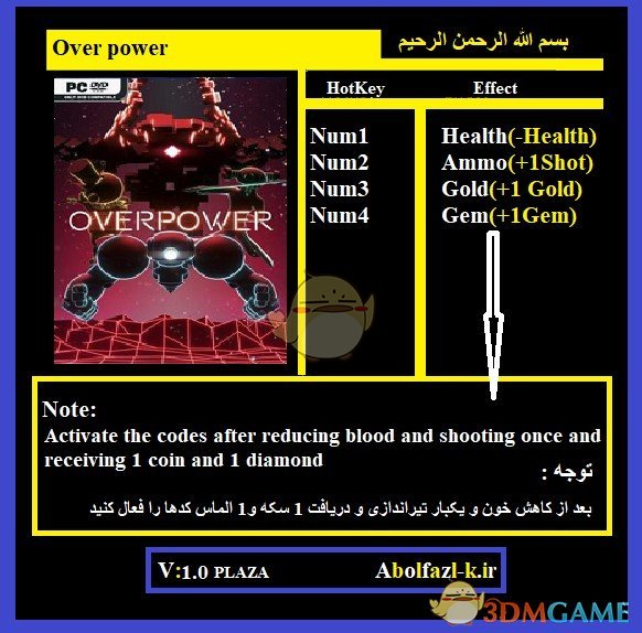 《Overpower》v1.0四项修改器[Abolfazl]电脑版下载