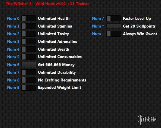 《巫师3次世代版》v4.01十三项修改器HOG版电脑版下载